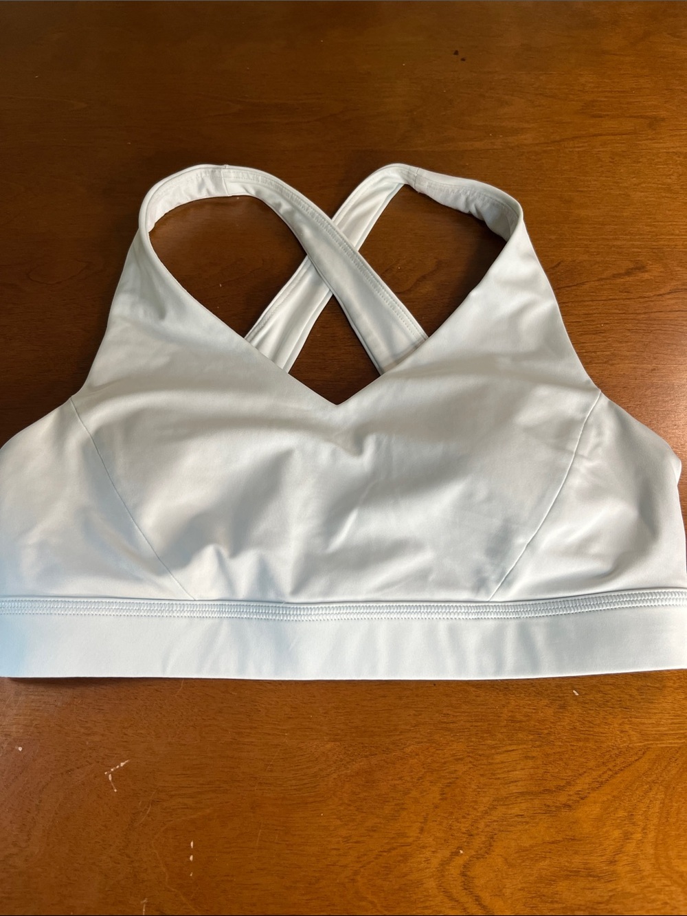 Lululemon Envital V Neck Women's Cross-Back Sports Bra - Pale Blue Size 8